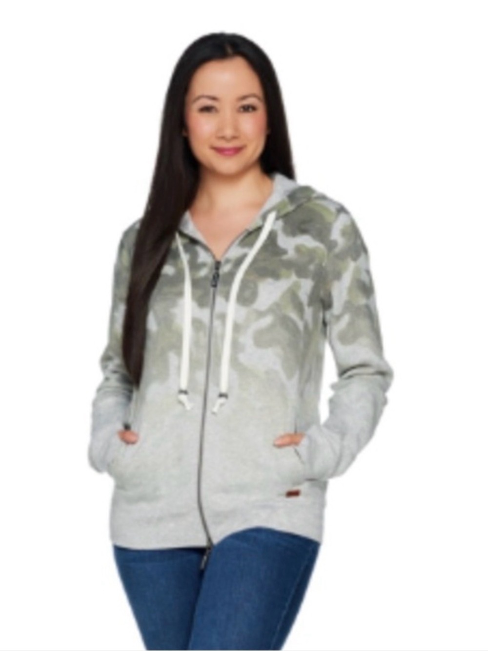 Peace love world camo ombré zip up hoodie jacket